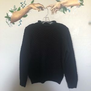 Black mock neck knit sweater
